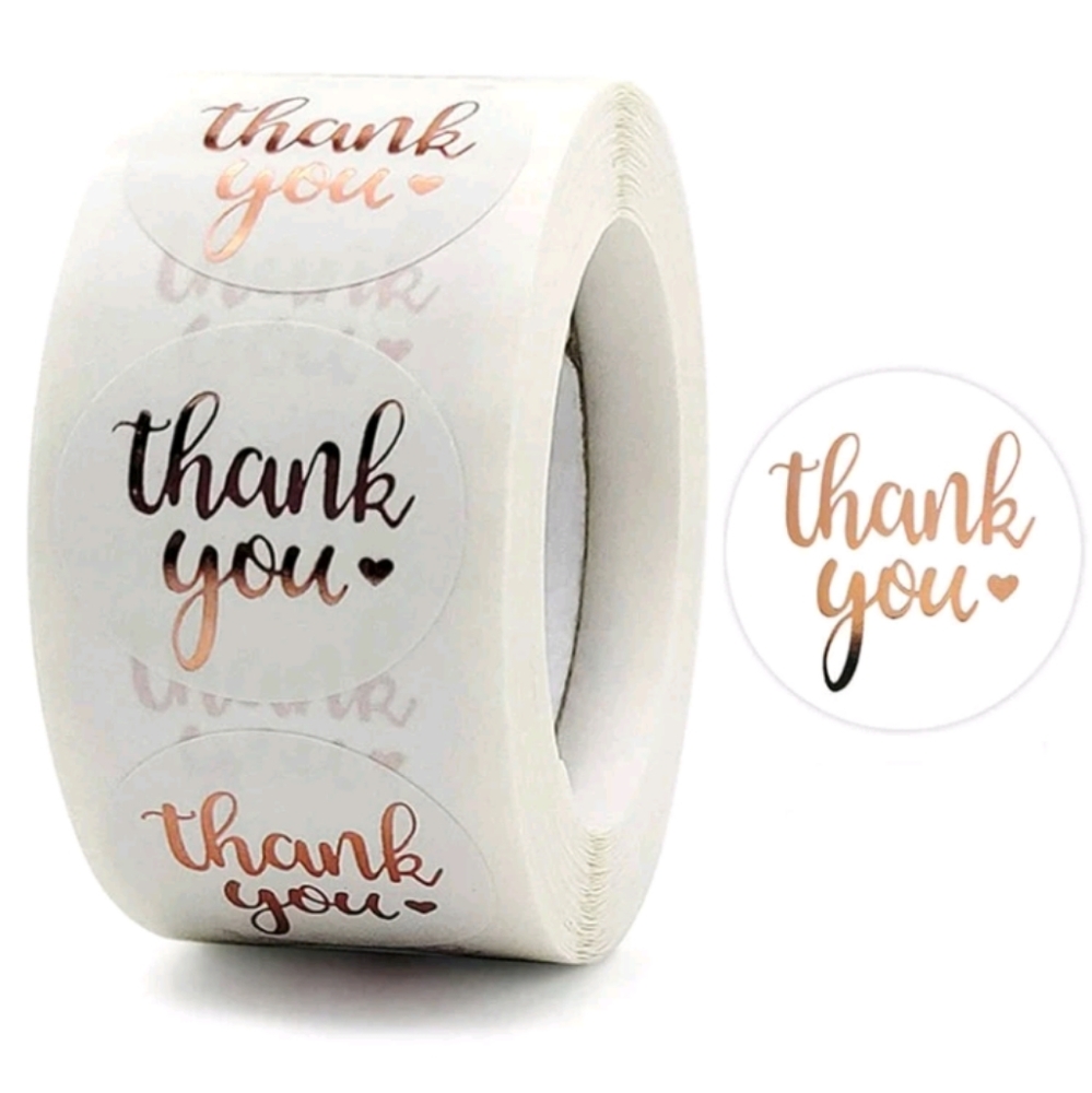 500 pc roll of thank you stickers